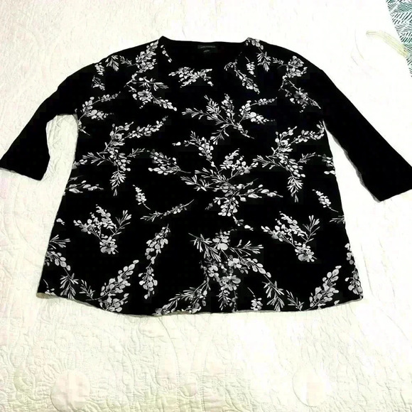 J. Jill Black Patterned Blouse - Size‎ S - Picture 1 of 5